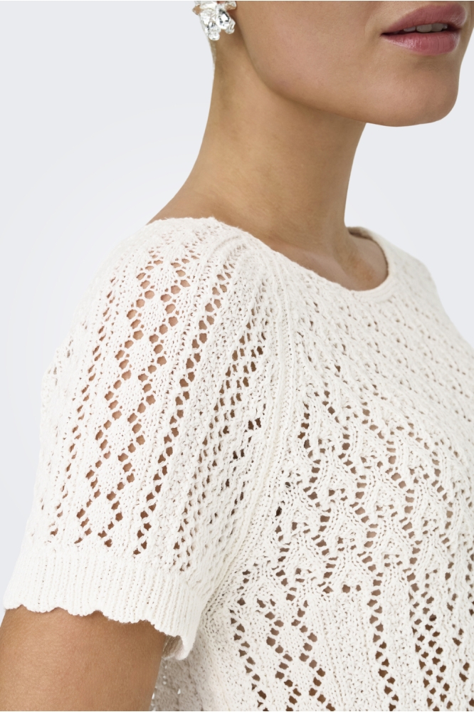 ONLNOLA LIFE S/S PULLOVER KNT NOOS 15348591 Cloud Dancer